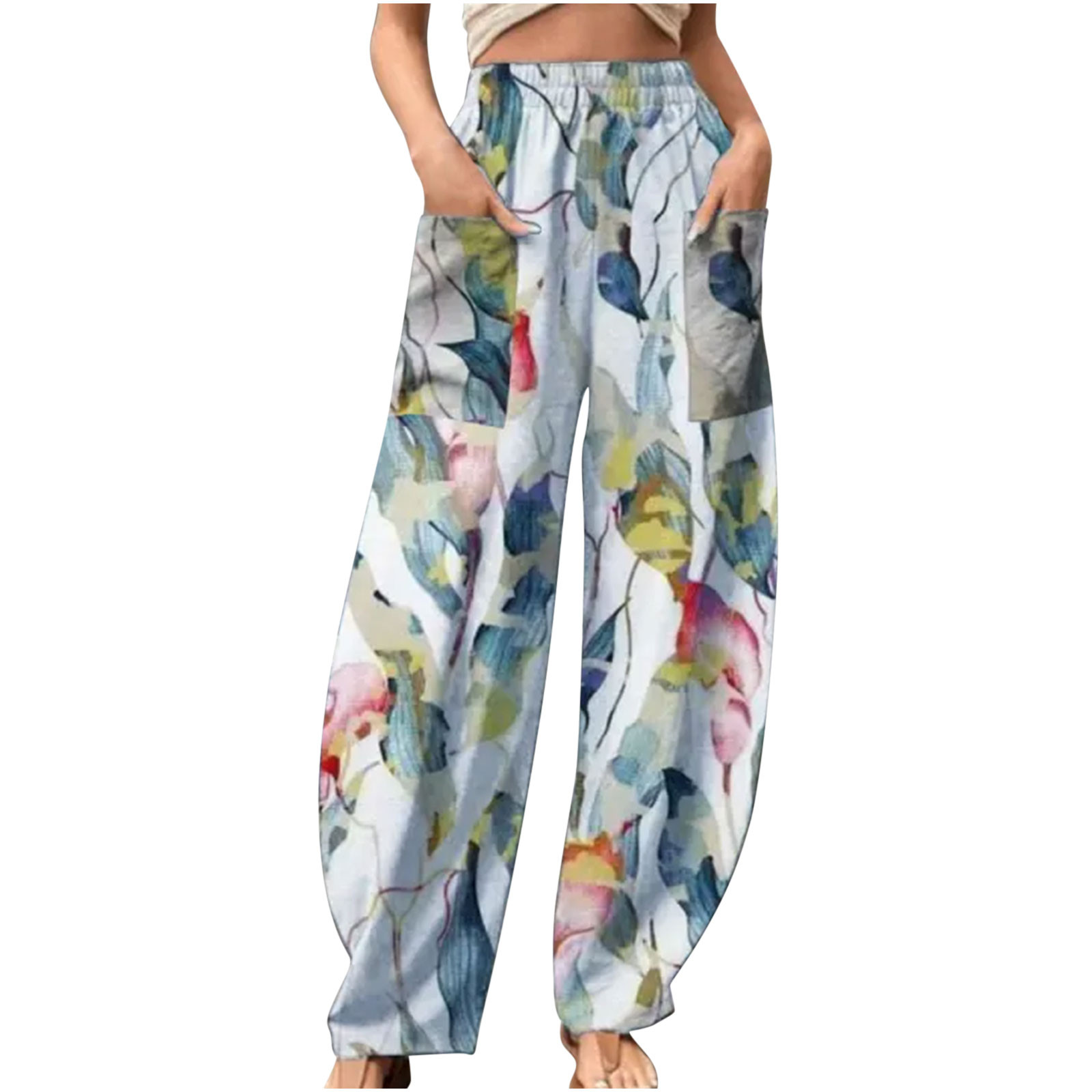 VEKDONE Cheap Stuff Under 1 Dollar Linen Pants for Women Plus Size Summer  2023 Casual Baggy Long Pant Wide Leg Fashion Gypsy Palazzo Pants With Pocket